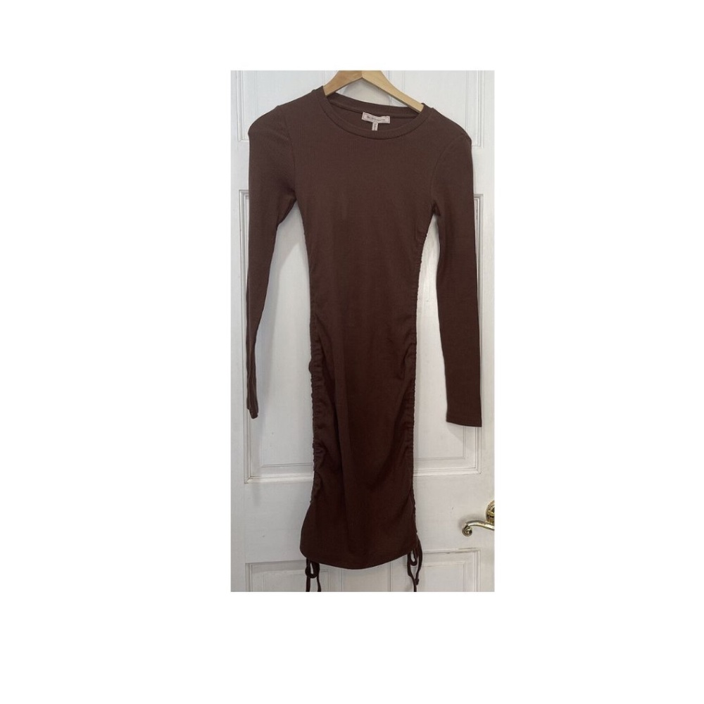 BCBGeneration MILK CHOCOLATE Rib-Knit Long Sleeve Dress Women’s SZ XSmall